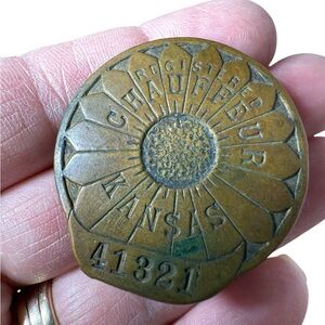 Vintage‎ Kansas Chauffeur Badge